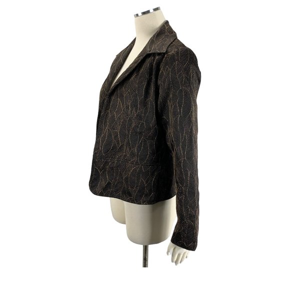 Chico's 1 M Gold Leaf Blazer Jacket Career Busines - Picture 2 of 7